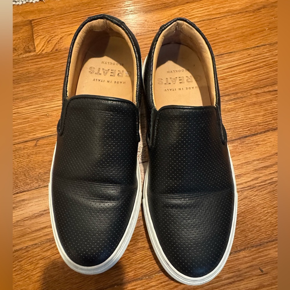 Greats Wooster Perforated Leather Slip On Sneaker